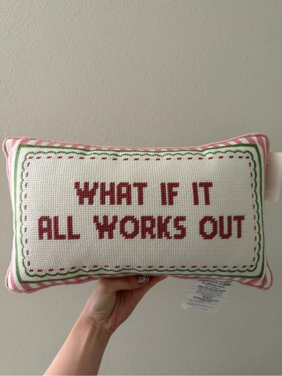 Bouffants And Broken Hearts Other - What if it All Works Out Needlepoint Decorative Pillow NWT